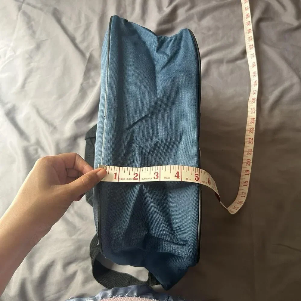 Vintage Blue 90s Laptop Bag/ Messenger Bag/ Backpack with Adjustable Strap